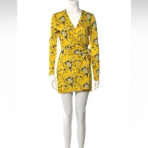 Floral Yellow Wrap Romper